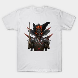 Black crow samurai face T-Shirt